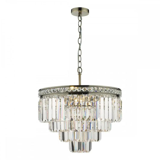 dar lighting Där Lighting Group, VYA0475 Vyana 4 Light Pendant Antique Brass Crystal - dar lighting Där Lighting Group, VYA0475 Vyana 4 Light Pendant Antique Brass Crystal