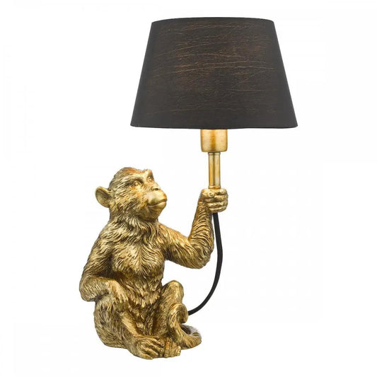 dar lighting Där Lighting Group, ZIR4235 Zira Monkey Table Lamp Gold With Shade - dar lighting Där Lighting Group, ZIR4235 Zira Monkey Table Lamp Gold With Shade