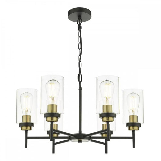 dar lighting Där Lighting Group, ABE0654 Abel 6 Light Pendant Satin Black Glass - dar lighting Där Lighting Group, ABE0654 Abel 6 Light Pendant Satin Black Glass