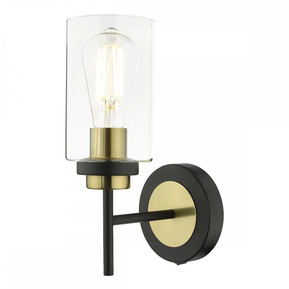 dar lighting Där Lighting Group, ABE0754 Abel Wall Light Satin Black & Gold - dar lighting Där Lighting Group, ABE0754 Abel Wall Light Satin Black & Gold
