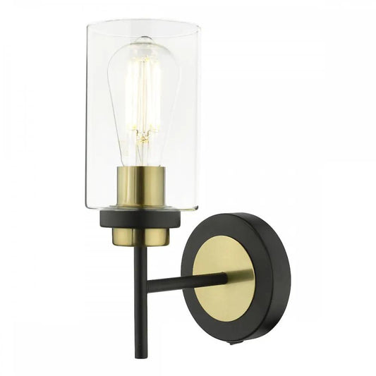 dar lighting Där Lighting Group, ABE0754 Abel Wall Light Satin Black & Gold - dar lighting Där Lighting Group, ABE0754 Abel Wall Light Satin Black & Gold