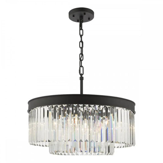 dar lighting Där Lighting Group, CEL0622 Celeus 6 Light Chandelier Anthracite & Crystal - dar lighting Där Lighting Group, CEL0622 Celeus 6 Light Chandelier Anthracite & Crystal