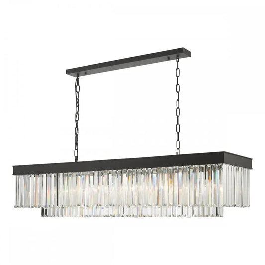 dar lighting Där Lighting Group, CEL6422 Celeus 6 Light Bar Pendant Anthracite & Crystal - dar lighting Där Lighting Group, CEL6422 Celeus 6 Light Bar Pendant Anthracite & Crystal