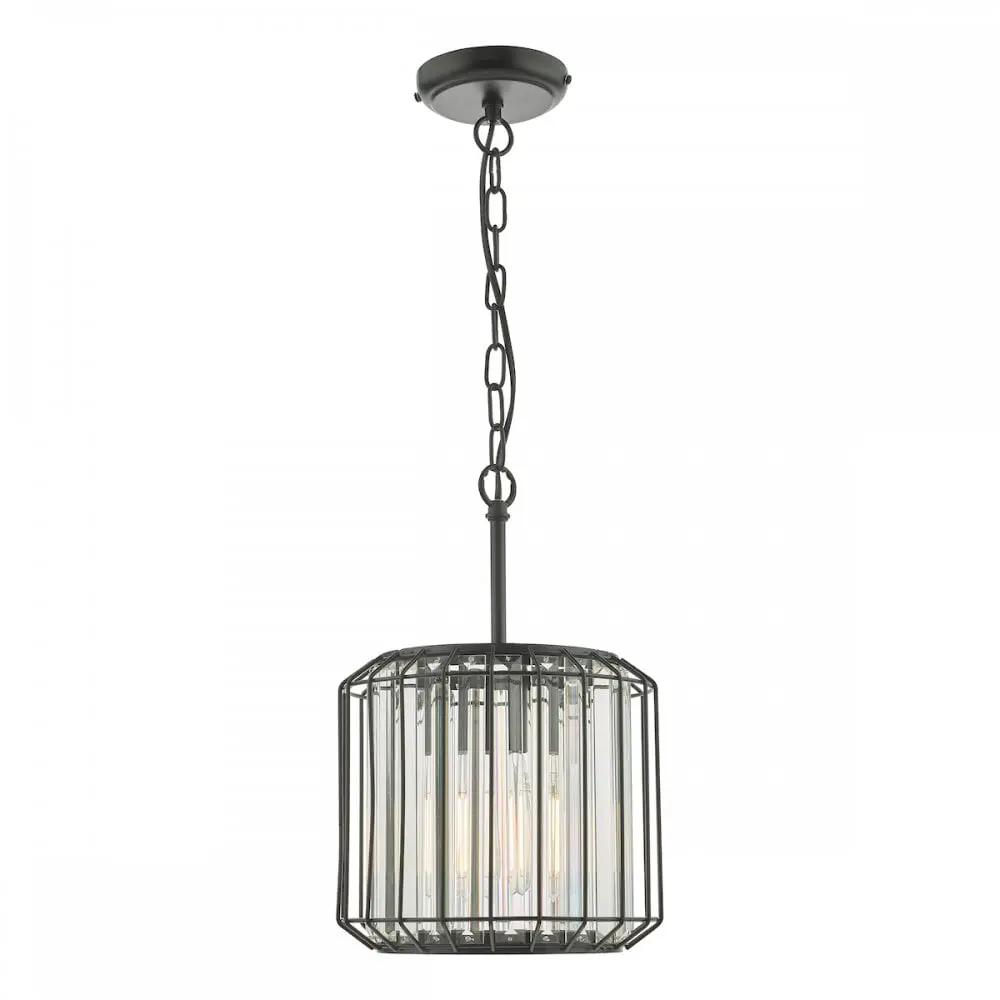 dar lighting Där Lighting Group, NAE0122 Naeva Pendant Satin Black & Crystal - dar lighting Där Lighting Group, NAE0122 Naeva Pendant Satin Black & Crystal
