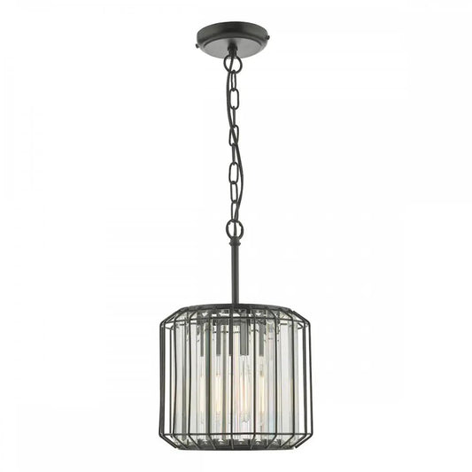 dar lighting Där Lighting Group, NAE0122 Naeva Pendant Satin Black & Crystal - dar lighting Där Lighting Group, NAE0122 Naeva Pendant Satin Black & Crystal