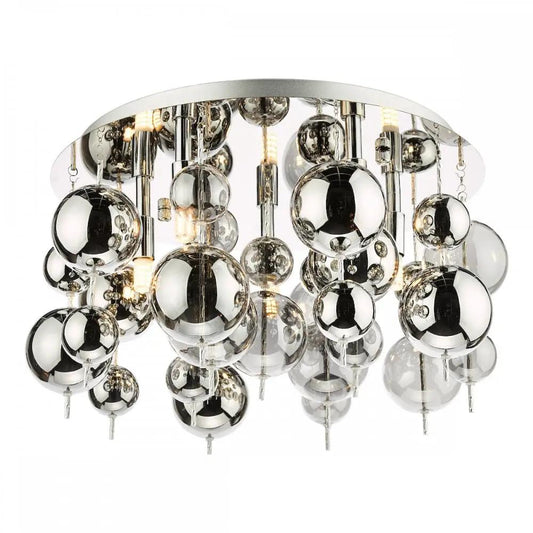dar lighting Där Lighting Group, THO5410 Thora 5 Light Flush Polished Chrome Smoked Glass - dar lighting Där Lighting Group, THO5410 Thora 5 Light Flush Polished Chrome Smoked Glass
