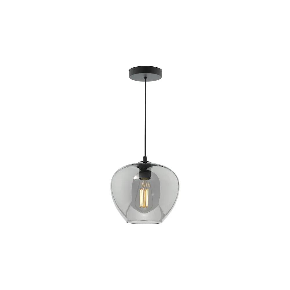 dar lighting Där Lighting Group, SHI0110 Shilah Pendant Matt Black and Smoked Glass - dar lighting Där Lighting Group, SHI0110 Shilah Pendant Matt Black and Smoked Glass