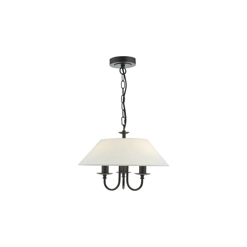dar lighting Där Lighting Group, SIV0322 Sivan 3 Light Pendant Matt Black With Shade - dar lighting Där Lighting Group, SIV0322 Sivan 3 Light Pendant Matt Black With Shade