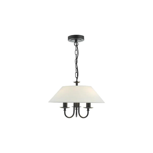 dar lighting Där Lighting Group, SIV0322 Sivan 3 Light Pendant Matt Black With Shade - dar lighting Där Lighting Group, SIV0322 Sivan 3 Light Pendant Matt Black With Shade
