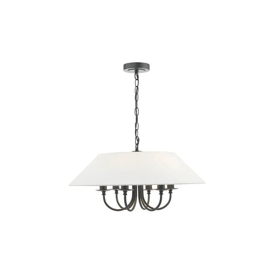 dar lighting Där Lighting Group, SIV0622 Sivan 6 Light Pendant Matt Black With Shade - dar lighting Där Lighting Group, SIV0622 Sivan 6 Light Pendant Matt Black With Shade