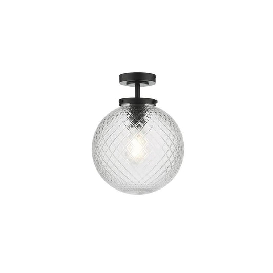 dar lighting Där Lighting Group, WAY0122 Wayne Bathroom Semi Flush Matt Black Opal Glass IP44 - dar lighting Där Lighting Group, WAY0122 Wayne Bathroom Semi Flush Matt Black Opal Glass IP44