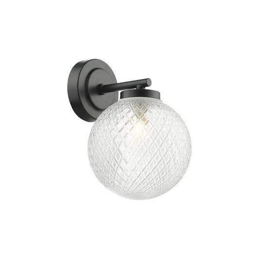 dar lighting Där Lighting Group, WAY0722 Wayne Bathroom Wall Light Matt Black Glass IP44 - dar lighting Där Lighting Group, WAY0722 Wayne Bathroom Wall Light Matt Black Glass IP44