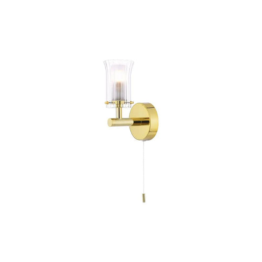 dar lighting Där Lighting Group, ELB0735 Elba Bathroom Wall Light Polished Gold Glass IP44 - dar lighting Där Lighting Group, ELB0735 Elba Bathroom Wall Light Polished Gold Glass IP44