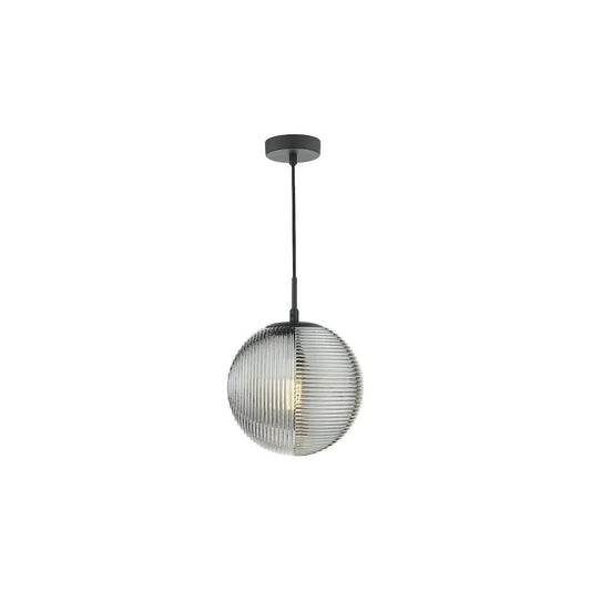 dar lighting Där Lighting Group, EVA0122 Evander Single Pendant Matt Black and Smoked Glass - dar lighting Där Lighting Group, EVA0122 Evander Single Pendant Matt Black and Smoked Glass