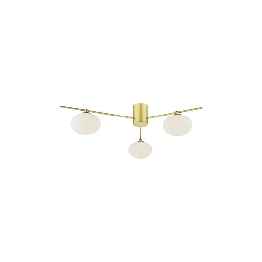 dar lighting Där Lighting Group, JAS5335 Jasper 3 Light Semi-Flush Satin Gold and Opal Glass - dar lighting Där Lighting Group, JAS5335 Jasper 3 Light Semi-Flush Satin Gold and Opal Glass