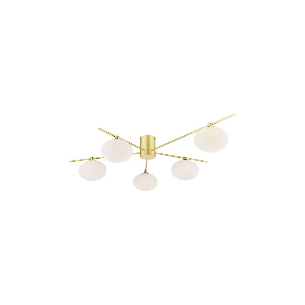 dar lighting Där Lighting Group JAS5435 Jasper 5 Light Semi-Flush Satin Gold and Opal Glass - dar lighting Där Lighting Group JAS5435 Jasper 5 Light Semi-Flush Satin Gold and Opal Glass