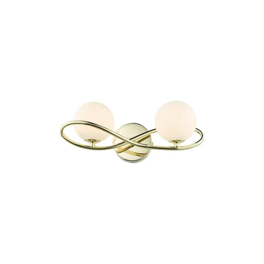 dar lighting Där Lighting Group, LYS0935 Lysandra 2 Light Wall Light Polished Gold and Opal Glass - dar lighting Där Lighting Group, LYS0935 Lysandra 2 Light Wall Light Polished Gold and Opal Glass