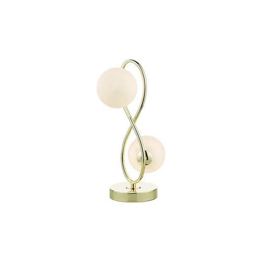 dar lighting Där Lighting Group, LYS4235 Lysandra 2 Light Table Lamp Polished Gold and Opal Glass - dar lighting Där Lighting Group, LYS4235 Lysandra 2 Light Table Lamp Polished Gold and Opal Glass