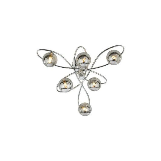 dar lighting Där Lighting Group, LYS6450 Lysandra 6 Light Semi-Flush Polished Chrome and Smoked Glass - dar lighting Där Lighting Group, LYS6450 Lysandra 6 Light Semi-Flush Polished Chrome and Smoked Glass