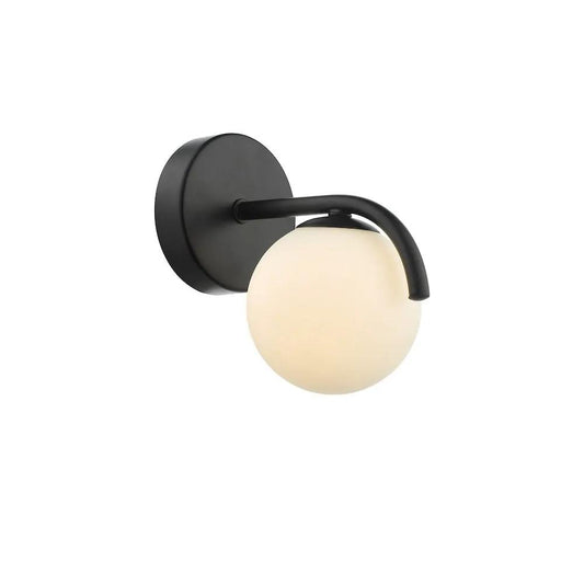 dar lighting Där Lighting Group, ORL0722 Orlena Wall Light Matt Black and Opal Glass - dar lighting Där Lighting Group, ORL0722 Orlena Wall Light Matt Black and Opal Glass