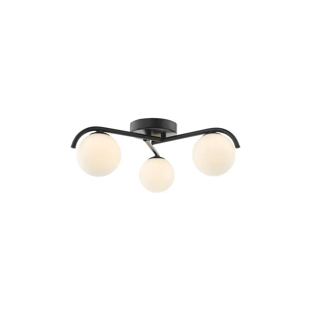 dar lighting Där Lighting Group, ORL5322 Orlena 3 Light Semi-Flush Matt Black and Opal Glass - dar lighting Där Lighting Group, ORL5322 Orlena 3 Light Semi-Flush Matt Black and Opal Glass