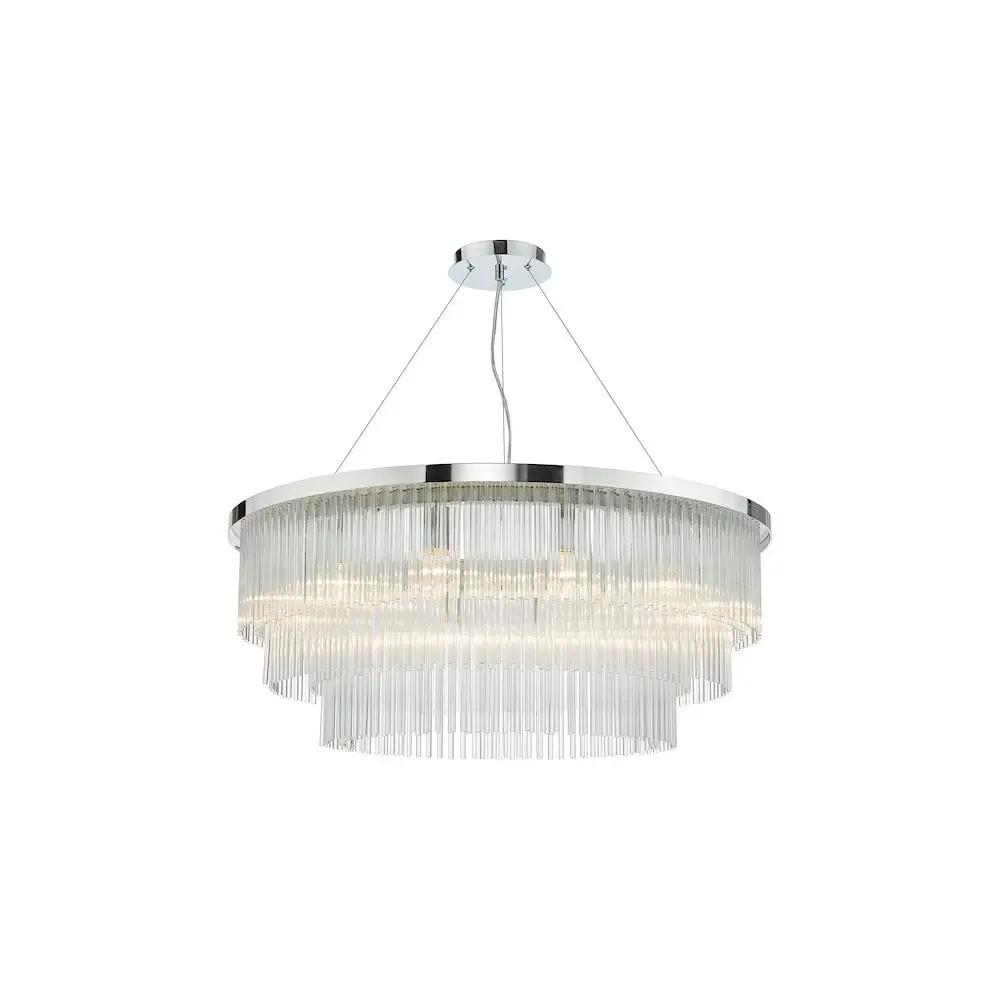 dar lighting Där Lighting Group, ALP1244 Alpheios 12 Light Chandelier Polished Chrome Glass - dar lighting Där Lighting Group, ALP1244 Alpheios 12 Light Chandelier Polished Chrome Glass