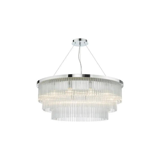 dar lighting Där Lighting Group, ALP1244 Alpheios 12 Light Chandelier Polished Chrome Glass - dar lighting Där Lighting Group, ALP1244 Alpheios 12 Light Chandelier Polished Chrome Glass