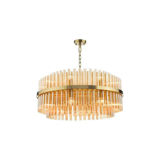 dar lighting Där Lighting Group, IMA1635 Imani 16 Light Pendant Natural Brass and Champagne Glass - dar lighting Där Lighting Group, IMA1635 Imani 16 Light Pendant Natural Brass and Champagne Glass