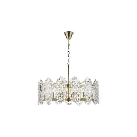 dar lighting Där Lighting Group, POR1575 Porthos 15 Light Pendant Antique Brass Glass - dar lighting Där Lighting Group, POR1575 Porthos 15 Light Pendant Antique Brass Glass