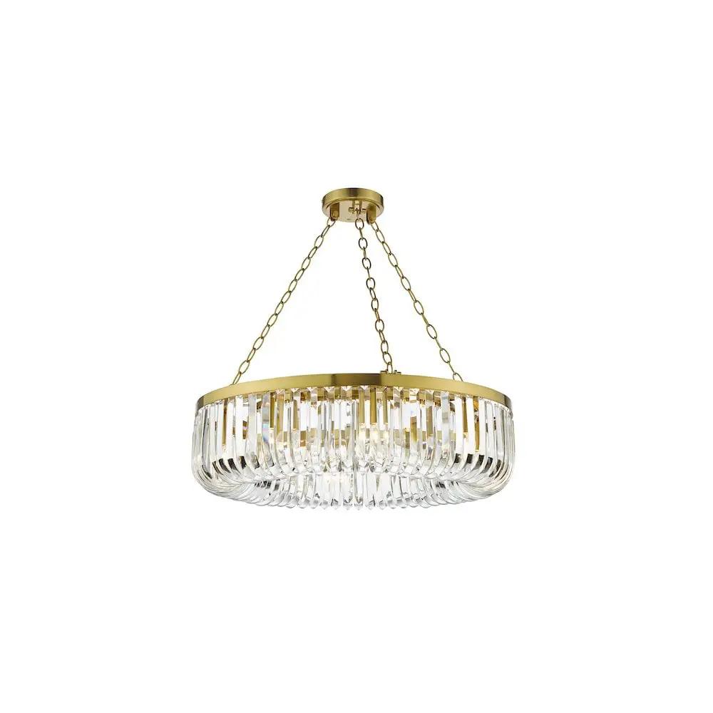 dar lighting Där Lighting Group, SIG0835 Sigourney 8 Light Pendant Satin Gold and Glass - dar lighting Där Lighting Group, SIG0835 Sigourney 8 Light Pendant Satin Gold and Glass