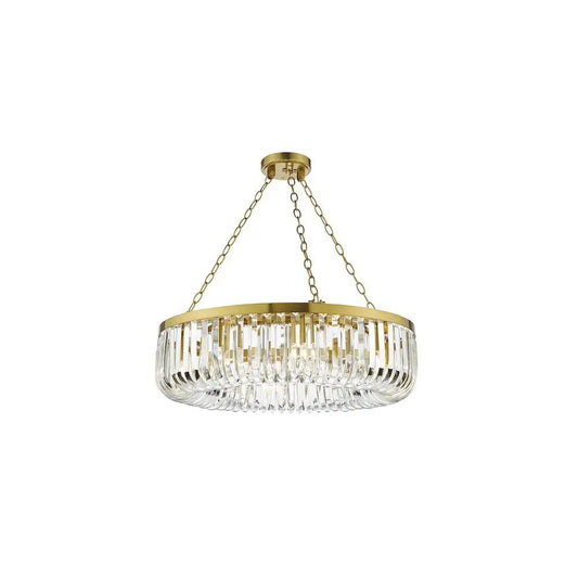 dar lighting Där Lighting Group, SIG0835 Sigourney 8 Light Pendant Satin Gold and Glass - dar lighting Där Lighting Group, SIG0835 Sigourney 8 Light Pendant Satin Gold and Glass