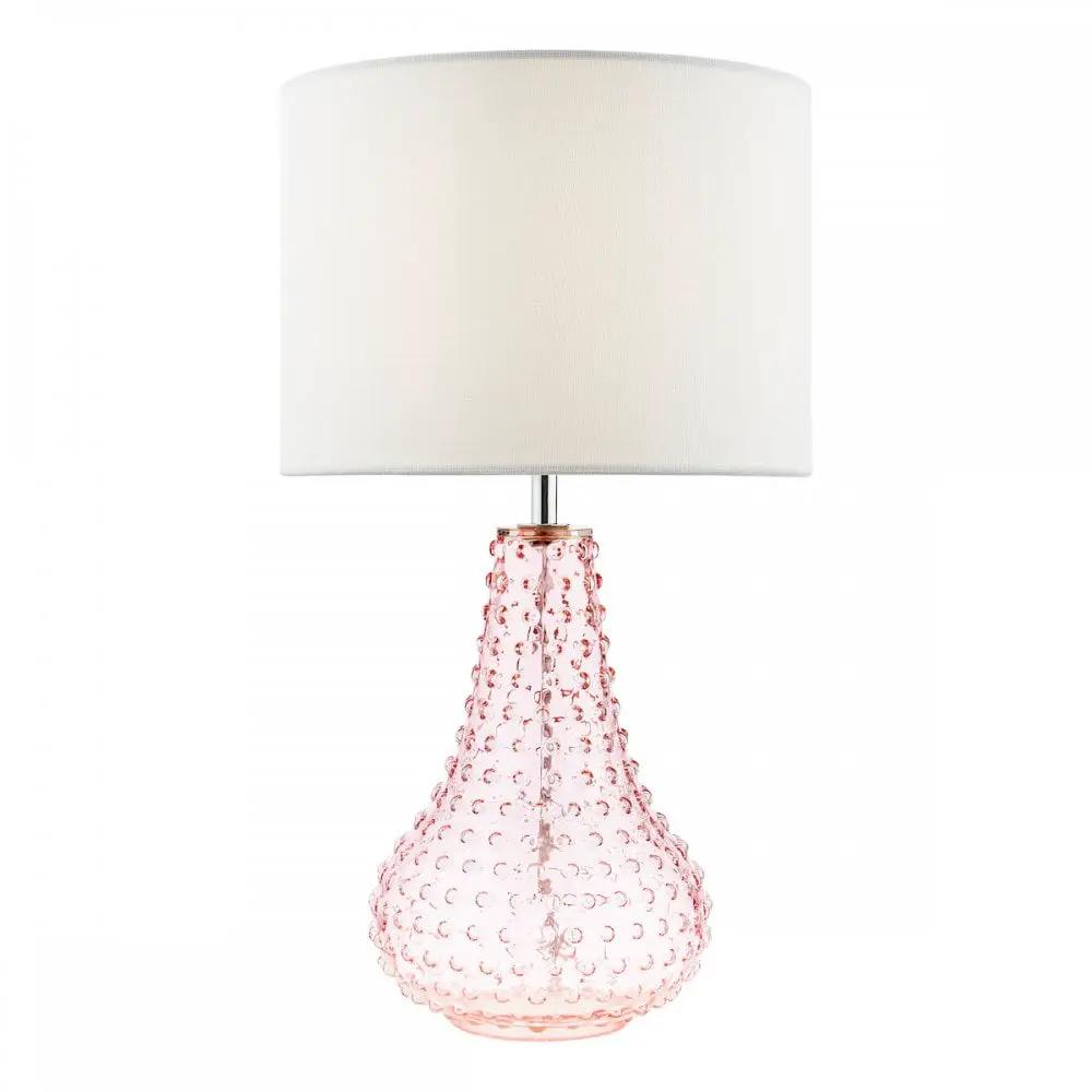 dar lighting Där Lighting Group, KRI4203 Kristina Table Lamp Pink Glass With Shade - dar lighting Där Lighting Group, KRI4203 Kristina Table Lamp Pink Glass With Shade