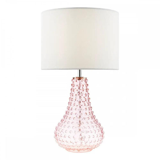 dar lighting Där Lighting Group, KRI4203 Kristina Table Lamp Pink Glass With Shade - dar lighting Där Lighting Group, KRI4203 Kristina Table Lamp Pink Glass With Shade