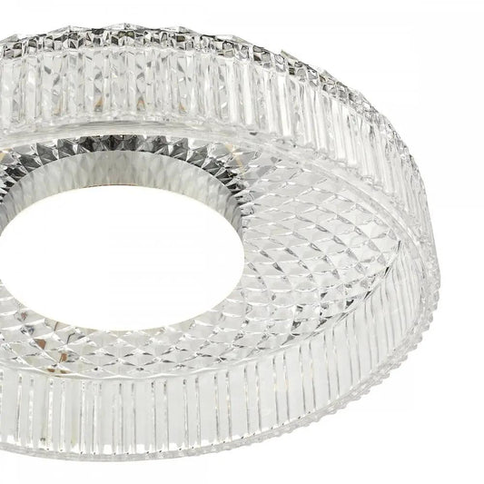 dar lighting Där Lighting Group, LEE5208 Leena Flush Polished Chrome and Ribbed Glass LED - dar lighting Där Lighting Group, LEE5208 Leena Flush Polished Chrome and Ribbed Glass LED