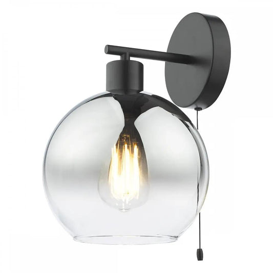 dar lighting Där Lighting Group LYC0722 Lycia Wall Light Matt Black and Smoked Ombre Glass - dar lighting Där Lighting Group LYC0722 Lycia Wall Light Matt Black and Smoked Ombre Glass
