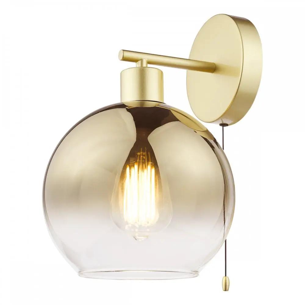 dar lighting Där Lighting Group LYC0735 Lycia Wall Light Satin Gold and Gold Ombre Glass - dar lighting Där Lighting Group LYC0735 Lycia Wall Light Satin Gold and Gold Ombre Glass