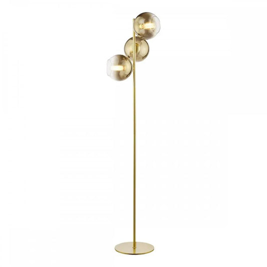 dar lighting Där Lighting Group, LYC4935 Lycia 3 Light Floor Lamp Satin Gold and Gold Ombre Glass - dar lighting Där Lighting Group, LYC4935 Lycia 3 Light Floor Lamp Satin Gold and Gold Ombre Glass