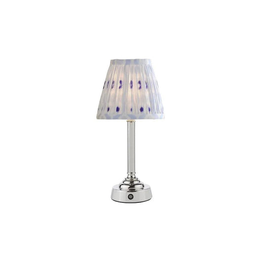 dar lighting Där Lighting Group, VIR4238-IKA2623 Virgil Rechargeable Table Lamp Polished Nickel With Blue Shade LED - dar lighting Där Lighting Group, VIR4238-IKA2623 Virgil Rechargeable Table Lamp Polished Nickel With Blue Shade LED