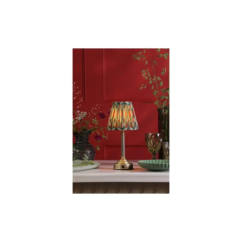 dar lighting Där Lighting Group, VIR4275-IKA2625 Virgil Rechargeable Table Lamp Matt Antique Brass With Red Shade LED - dar lighting Där Lighting Group, VIR4275-IKA2625 Virgil Rechargeable Table Lamp Matt Antique Brass With Red Shade LED