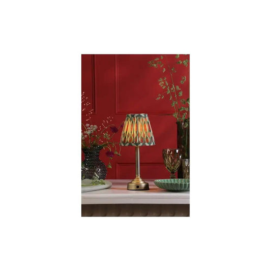 dar lighting Där Lighting Group, VIR4275-IKA2625 Virgil Rechargeable Table Lamp Matt Antique Brass With Red Shade LED - dar lighting Där Lighting Group, VIR4275-IKA2625 Virgil Rechargeable Table Lamp Matt Antique Brass With Red Shade LED
