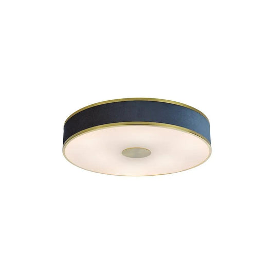 dar lighting Där Lighting Group, ALV6423 Alvaro 6 Light Flush Brushed Brass With Blue shade - dar lighting Där Lighting Group, ALV6423 Alvaro 6 Light Flush Brushed Brass With Blue shade