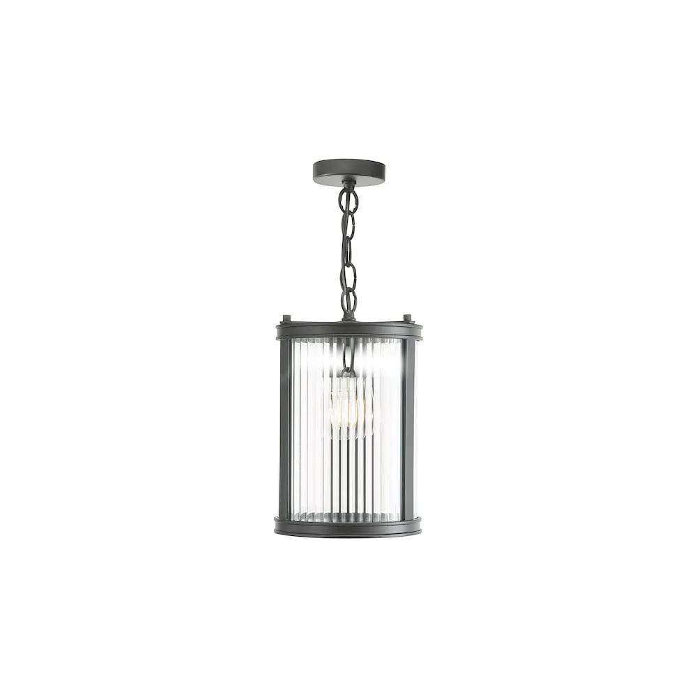 dar lighting Där Lighting Group, BIA0122 Bianka Pendant Matt Black and Ribbed Glass - dar lighting Där Lighting Group, BIA0122 Bianka Pendant Matt Black and Ribbed Glass