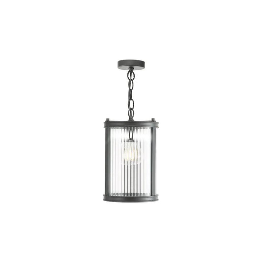 dar lighting Där Lighting Group, BIA0122 Bianka Pendant Matt Black and Ribbed Glass - dar lighting Där Lighting Group, BIA0122 Bianka Pendant Matt Black and Ribbed Glass