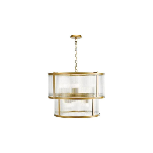 dar lighting Där Lighting Group, BIA0663 Bianka 6 Light Pendant Bronze and Ribbed Glass - dar lighting Där Lighting Group, BIA0663 Bianka 6 Light Pendant Bronze and Ribbed Glass