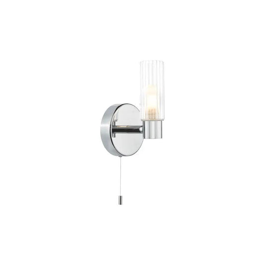 dar lighting Där Lighting Group, BOL0750 Bolton Bathroom Wall Light Polished Chrome and Ribbed Glass IP44 - dar lighting Där Lighting Group, BOL0750 Bolton Bathroom Wall Light Polished Chrome and Ribbed Glass IP44