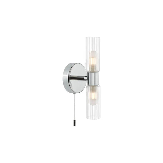 dar lighting Där Lighting Group, BOL0950 Bolton 2 Light Bathroom Wall Light Polished Chrome and Ribbed Glass IP44 - dar lighting Där Lighting Group, BOL0950 Bolton 2 Light Bathroom Wall Light Polished Chrome and Ribbed Glass IP44