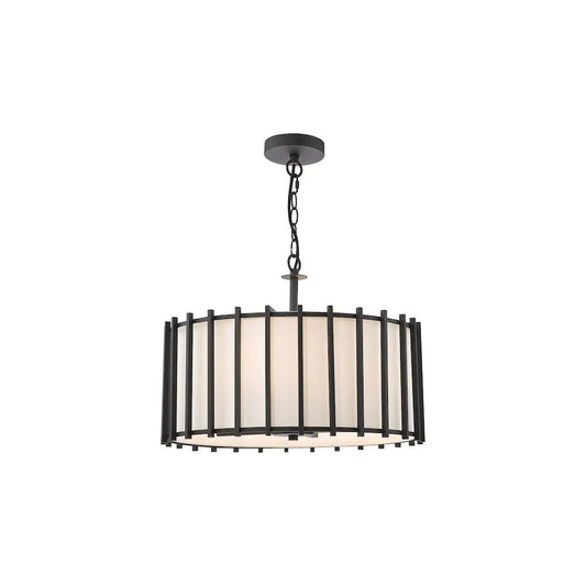 dar lighting Där Lighting Group CAG0422 Cagliari 4 Light Armed Pendant Matt Black and Ivory - dar lighting Där Lighting Group CAG0422 Cagliari 4 Light Armed Pendant Matt Black and Ivory