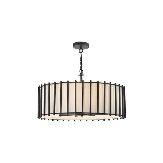 dar lighting Där Lighting Group, CAG0822 Cagliari 8 Light Armed Pendant Matt Black and Ivory - dar lighting Där Lighting Group, CAG0822 Cagliari 8 Light Armed Pendant Matt Black and Ivory