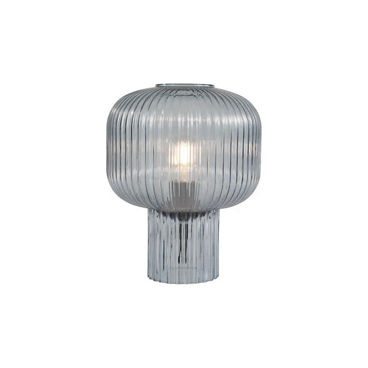 dar lighting Där Lighting Group, DEM4223 Demarius Table Lamp Blue Ribbed Glass - dar lighting Där Lighting Group, DEM4223 Demarius Table Lamp Blue Ribbed Glass