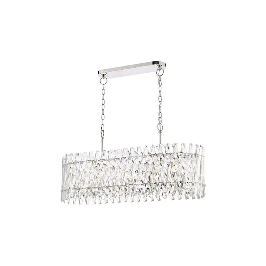 dar lighting Där Lighting Group, ENT2338 Entwine 10 Light Bar Pendant Polished Nickel and Crystal - dar lighting Där Lighting Group, ENT2338 Entwine 10 Light Bar Pendant Polished Nickel and Crystal